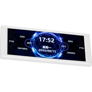 Thermalright Trofeo Vision LCD AIO Display 6.86 PC Monitor, USB Type-C Screen for Real-Time Hardware Monitoring, with Preset & DIY Themes for Gaming PC Case/CPU Cooler(White)