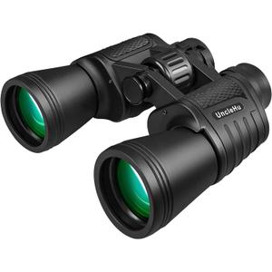 UncleHu 20x50 High Power Binoculars for Adults with Low Light Night Vision, Compact Waterproof Binoculars for Bird Watching Hunting Travel Football Games Stargazing with Carrying Case and Strap (Black)