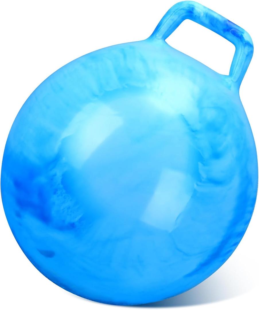 Kids Bouncy Hopper Ball with Handle Jumping Hopping Exercise Balls for Toddlers Boys Girls Indoor Outdoors Sports School Games Exercise Gifts(22 Inch,Marbled Blue)