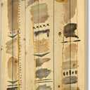 Abstract Gold Birch Trees I - Modern & Transitional Print on Natural Pine Wood - 24x32