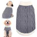 Small Dog Sweaters with Leash Hole Turtleneck Dog Sweaters Knitwear Boys Girls Warm Soft and High Stretch Pet Clothes for Fall Winter，Pet Shirts for Kitten Puppy Grey Large