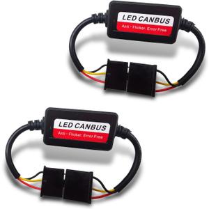 2 PCS H4/9003 LED Light Bulb Decoder, Anti Flicker Harness Error Free Decoder, Radio Audio Static Eliminator, Universal 7 Inch Round Light Systems Canbus Filter, for Most Cars, Trucks, SUVs