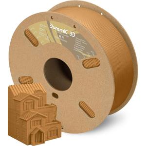 DURAMIC 3D PLA Filament 1.75mm 1kg Spool, Jam-Free High Stifness 3D Printing Filament with Cardboard Spool, No-Tangling No-Clogging Dimensional Accuracy 99% +/- 0.03 mm PLA Light Brown 1 Pack