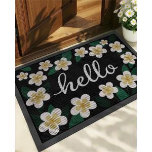 Color&Geometry Outside Welcome Front Door Mat, 32"x48" Pastel Floral