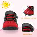 BARERUN Baby Sneakers Toddler Shoes Soft Anti-Slip Sole Newborn First Walkers Infant Toddler Breathable Athletic Running Shoes (7.5-8 Toddler, Black/Red)