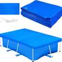 7 x 5ft Rectangular Pool Cover for Frame Above Ground Pool Cover 87" X 59" Rectangle Frame Swimming Pool Cover for Rectangle Frame Pool Heavy Duty Pool Cover Protector for Garden Swimming Pool Cover
