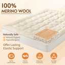 Luxury 100% Organic Wool Mattress Topper (Beige, Queen(60"x80"))
