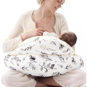 Momcozy Innovative Safety Guard Nursing Pillow for Breastfeeding- Wider Feeding Pillows for More Support for Mom & Baby- Easier Nursing & Hand Free- Fit for All, Removable Cotton Cover (Ink Embrace)