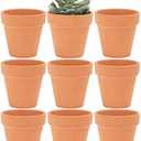 Yishang 2 Inch Mini Terracotta Clay Pots Pack of 9 - Small Hand Craft Nursery Plant Pot Succulent Cactus DIY Pottery Planter Home Garden Windowsill Decoration Brown