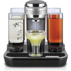 Bartesian Professional Cocktail Machine and Margarita Maker - High Capacity Bar Cocktail Mixer with 5 Premium Glass Bottles for Parties and Entertaining - Push-Button Technology and Easy Clean Design