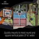 Silverback Junior Youth 33" Basketball Hoop with Lock n Rock Mounting Technology Mounts to Round and Vertical Poles, Black (B8410W)