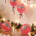 Totelux Merry Christmas Balloon Stickers Cute Christmas Bobo Balloons Stickers Decals for DIY Festive Balloon Decoration Supplies Red Green 6Pcs