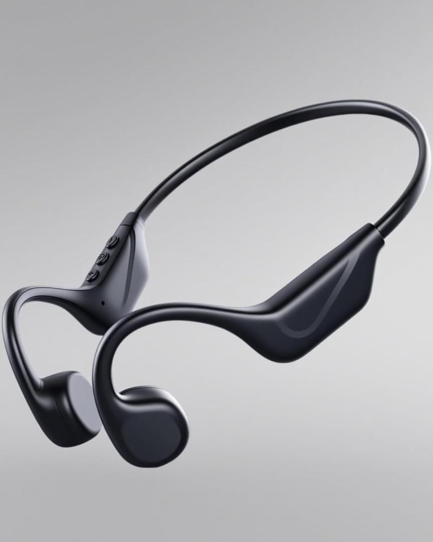 Open Ear Bone Conduction Headphones, Lightweight Sports Headset with Mic, 10 Hours Battery Life, Design for Safe Running & Outdoor Workouts