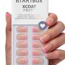 BTArtbox French Tip Press On Nails - Press on Nails Square, Pink Glue On Nails, Fit Perfectly & Natural Reusable Stick On Nails in 15 Sizes, 30 Pcs Soft Gel Kit, Dolce Pink