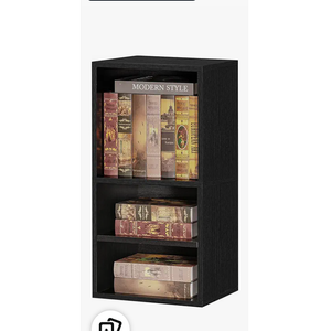 FUSUNBAO Magic DIY Cube Storage Organizer Stackable Cubes, Small Room Organizer Wooden Storage Boxes, Modern Bookshelves, Shelves for Home Books Clothes Toys (Black,2Layer Cube)