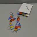 Henoyso 24 Pcs Beach Summer Party Favors Surfboard Keychains Gifts Bulk Acrylic Mini Surfboard Sea Turtle Coconut Tree Key Chains for Florida California Hawaiian Bahamas Souvenirs Supplies