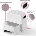 UNCLE WU Toddler Step Stool for Potty Training, Bathroom Sink & Toilet - 2 Step Kids Poop Stool, Non-Slip Step Stool with Handles, Dual Height Stepping Stool for Kitchen Counter (Include 2 Ducks)