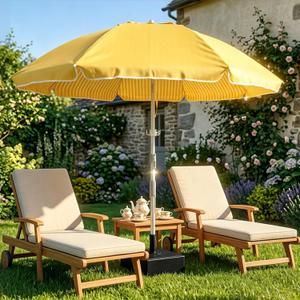HOMEDEMO Double-Sided Umbrella, Stylish Dual Pattern Canopy with UPF50+ Sun Protection, Includes Built-in Convenience Hook, Perfect for Aesthetic Patio, Poolside & Outdoor Settings