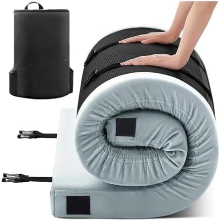 Matrix Cell Memory Foam Camping Mattress Pad, Roll Up Mattress Floor Mattress for Adults, Camping Bed Roll, Sleeping Mat, Cot Mattress Pad, Guest Bed for Sleepover