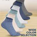 Pembrook Ankle Diabetic Socks for Women and Men - 6 Pairs | Low Cut Neuropathy Socks for Women | Smooth Toe Seams (Large, Blues & Neutrals Pack - 6 Pairs)