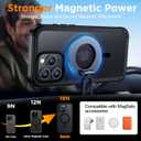 2 x Red2Fire Magnetic for iPhone 15 Pro Max Case, [Compatible with MagSafe][Military Grade Drop Protection][Heavy Duty Shockproof] Non-Slip Translucent Matte Bumper Phone Case for iPhone 15 Pro Max 6.7" (Black)