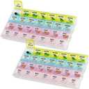 MEDca Pill Organizers - (2 Pack) Large Pill Organizer with Weekly and Daily 4-Times-A-Day Compartments for Morning, Noon, Evening, Night - BPA-Free, Portable and Travel Friendly Pill Boxes Case