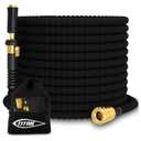 TITAN Flexible Garden Hose 50FT – Ultra Lightweight, Heavy Duty Water Hose with Brass Fittings & Jet Nozzle – Kink-Free, Non-Expanding, Durable Fabric Hose for Yard, Lawn, Car Wash, Outdoor Use