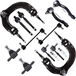 SCITOO 12pc Front Suspension Kit for Hyundai for Kia Inner Tie Rod Ends Lower Arm Sway Bar Links Lower Ball Joints Outer Tie Rod Ends Upper Control Arms Rear Sway Bar Links Auto Parts