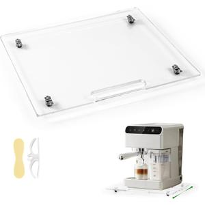 Appliance Sliders for Kitchen appliances Sliding Tray for Coffee Maker, Espresso Machines, Mixers Sturdy Kitchen Aid Sliders for Mixer - Duty Equipment with Rubber Wheels - 13" x 14" (Clear)