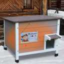 Rockever Outdoor Cat House Weatherproof, Insulated Cat Shelter with All-Round Foam Design for Feral Cats Small Pet Habitats, Wooden Air Ventilation Cat Hideaway for Indoor Outside Yard Garden Corridor