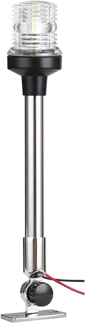 Young Marine 25 inch 3-NM Navigation Anchor Lights All Round 360 White LED with Stainless Steel Bracket, 12-24V