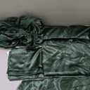 MR&HM Satin Bed Sheets, Queen Size Sheets Set, 3 Pcs Silky Bedding Set with 15 Inches Deep Pocket for Mattress (Queen, Dark Green)