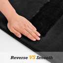 HUXMEYSON Bathroom Rugs Sets 3 Piece, Non-Slip & Quick Dry Bath Mat Set, Ultra Soft Velvet Bath Rugs for Bathroom, Toilet and Shower Floor, Black