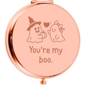 ACCOLIAMBER Boo Basket Stuffers for Women Her Compact Mirror for Women Girlfriend Halloween Party Supplies Spooky Basket Stuffers Anniversary for Wife Christmas Stocking Stuffers Valentines