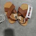 DADAWEN Girl's Summer Water Sandals Strappy Comfort Soft Flat Sandal Black US Size 24