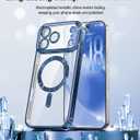 Meifigno Designed for iPhone 17 Pro Case 6.3", [Glitter Card & Wrist Strap][Compatible with MagSafe][2X HD Screen Protectors] Surround Raised Lens Protection for 17 Pro Phone Case for Women, Deep Blue