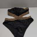 Milumia Women's Stitch Detail Strapless One Piece Swimsuit Cut Out Bandeau Bathing Suit (Large, Black)