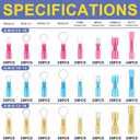 haisstronica 520PCS Marine Grade Heat Shrink Wire Connectors-Electrical Connectors Kit of Tinned Red Copper,16-14 22-16 12-10 Gauge Crimp Insulated Ring Fork Spade Butt Splices(3Colors/24Size)