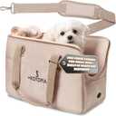 Dog Purse Carrier for Small Dogs – Soft-Sided Travel Tote with Top Mesh, Built-In Poop Bag Dispenser (Bags Not Included) & Shoulder Strap – For Pets up to 12 lbs – 16"x7.5"x12