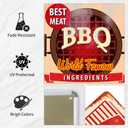 BBQ TIME Best Meat BBQ Ingredients Chicken Steak Sausage Beef, Vintage Tin Metal Sign Outdoor Retro - Funny Distressed Grilling Sign for Home Decorating, Great Gift Idea, 8 x 12 Inch