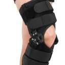 Hinged ROM Knee Brace with Side Stabilizers, Post Op Knee Immobilizer for Arthritis, ACL, MCL, PCL, Meniscus Tear, Medical Orthopedic Support After Surgery (Upgraded Version, Small)