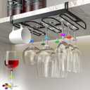KitchenKlip Wine Glass Rack | Hanging Under Cabinet Holder for Stemware Storage