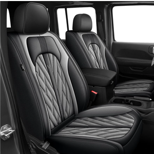AOMSAZTO 2 Front Seat Covers Custom Fit for Jeep Gladiator 2020-2024 2025 Breathable Leather Truck Car Seat Covers (Black&Grey)