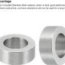 PATIKIL M10 Stainless Steel Spacers, 10 Pcs Metal Spacer Stainless Steel 10.2mm ID x 16mm OD x 6mm L Spacer Screw Standoff Round for 3/8" M10 Screw Bolts