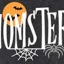 Halloween Momster T-Shirt for Women Funny Spider Bat Tee Mom Ster Letter Print Tee Tops (X-Large, Grey)