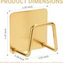 2Pcs Adhesive Sponge Holder for Kitchen Sink Essentials, Stainless Steel Dish Soap Holder, Rustproof and Waterproof, Quick Drying, Minimal Size Saves Space, Gold