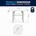 Flash Furniture 4-Foot Round Bi-Fold Granite White Plastic Folding Table, 48" Round