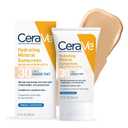 CeraVe Hydrating Mineral Sunscreen SPF 30 with Sheer Tint, Tinted Mineral Sunscreen with Zinc Oxide & Titanium Dioxide, Blends Seamlessly For Healthy Glow, Light, 1.7 Oz