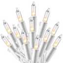 Joiedomi Christmas String Lights Indoor,100 Count Mini Warm Fairy Light Outdoor,21.4 FT Decor for Patio Dorm Classroom Bedroom Holiday Wedding Party Garland Birthday Valentines Day,White Wire