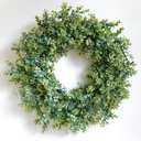 Wreaths for Front Door 24", Door Spring Wreath with Eucalyptus Boxwood Leaves, Greenery Wreath Door Decoration for Spring Summer All Season Home and Outdoor